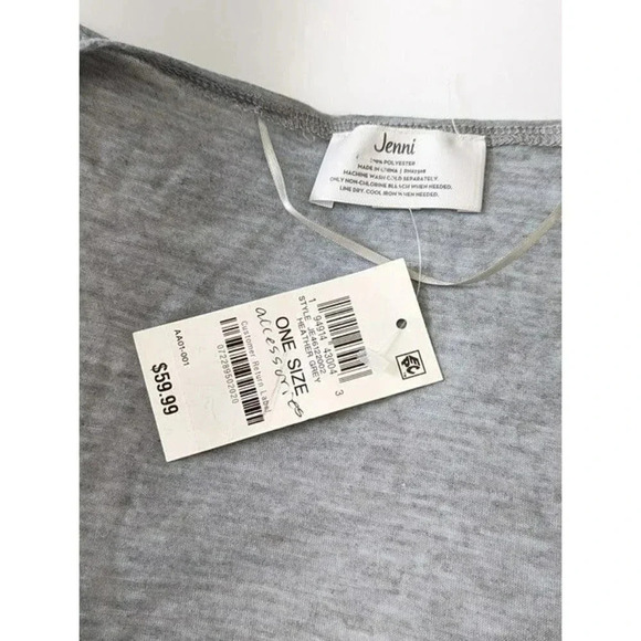 Jenni Women's Drawstring-Arm Kimono Topper Gray O/S (MSRP $60) - Picture 4 of 4